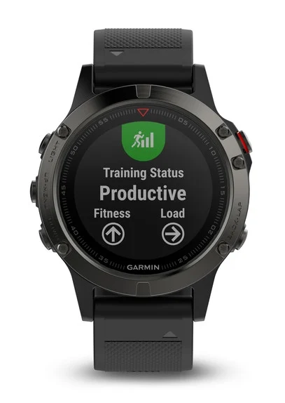 GARMIN Fenix 5 GPS-Multisport-Smartwatch mit Herzfrequenzmessung am Handgelenk, grau