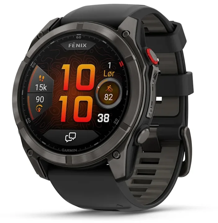 Garmin - Fenix 8 Pro 51mm AMOLED carbon grey dlc titanium/black-pebble grey silicone (010-03199-01)