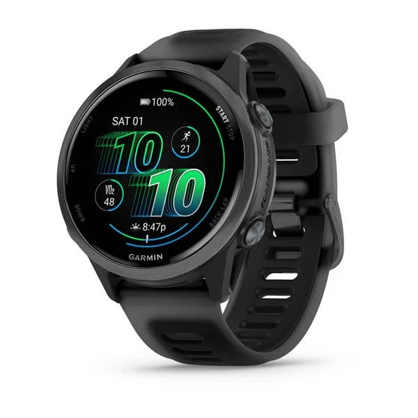 Garmin Forerunner 570 – 42 mm – Black/Slate Grey – GPS Laufuhr mit AMOLED Display & Trainingsfunktionen
