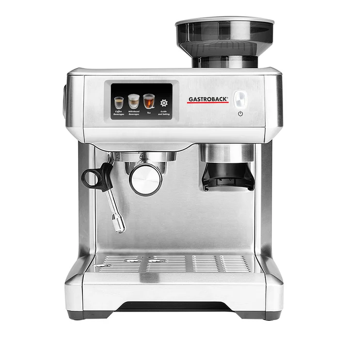 Gastroback - 42623 Design Espresso Barista Touch, programmierbare Siebträgermaschine mit integriertem Kegelmahlwerk und LCD-Touchscreen, professioneller