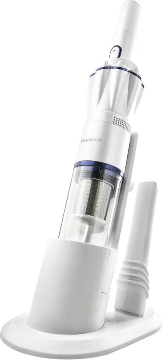 Genius - A28178 Invictus One Version 1.0 Set 9 teilig weiß - Beutelloser und kabelloser Akku Handstaubsauger 90 W BLDC Motor + Zubehör, PP, Edelstahl