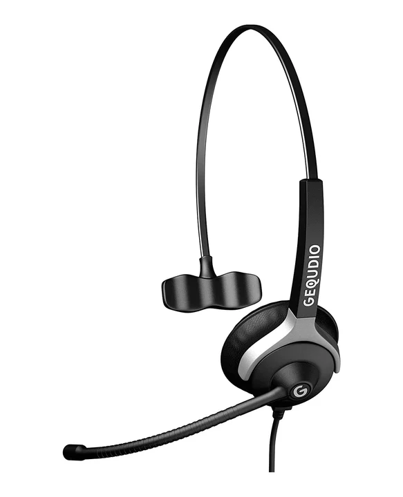 GEQUDIO Headset 1-Ohr mit USB für PC,MAC