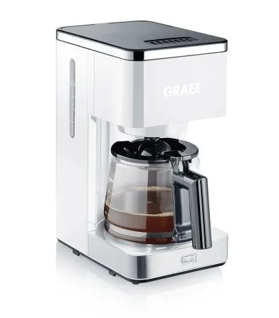 GRAEF. - Filterkaffeemaschine FK401 Weiß mit Warmhaltefunktion, Vorbrühfunktion, klarer Wasserstandsanzeige, 10-Tassen-Volumen, aromafördernde Brühtechnik,