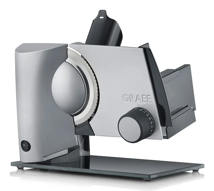 GRAEF. - GRAEF Allesschneider S32100, multifunktionale elektrische Schneidemaschine, kippbar, Wurst, Käse, Brot und vieles mehr, Brotschneidemaschine mit