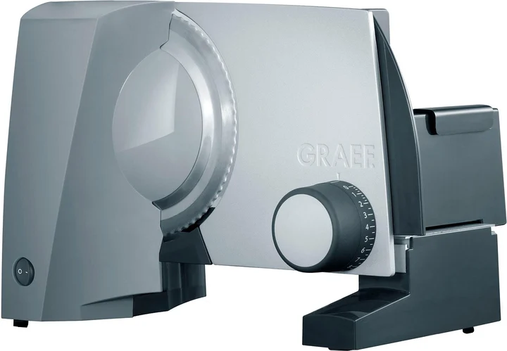 GRAEF. - GRAEF G52 - Elektrischer Allesschneider, Made in Germany, Schinken- & Edelstahl-Wellenschliffmesser Ø 170 mm, Schnittstärke 0-20 mm, Energiesparmotor