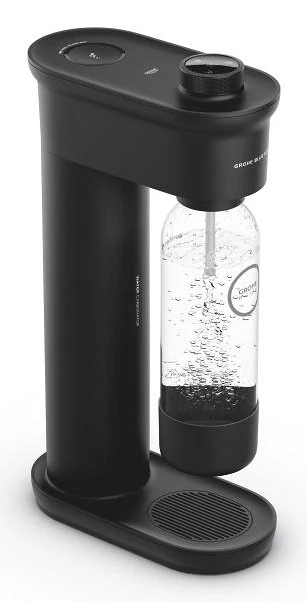 GROHE - Blue Fizz, Wassersprudler Starter Set (3 einstellbare Sprudel-Stufen, ohne CO2 Flasche, 1x 0,85l Wasserflasche + Reinigungspulver), schwarz, 31943K00