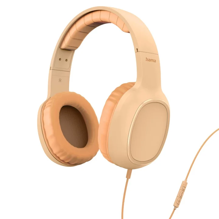 Hama - Kopfhörer Fun C, On-Ear, Mikrofon, einseitige Kabelführung, USB-C, Orange