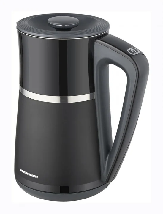 HEINNER - Wasserkocher mit Temperaturregelung, LCD-Anzeige, Temperaturerhaltung, Doppelwandig, waschbarer Filter, Schwarz