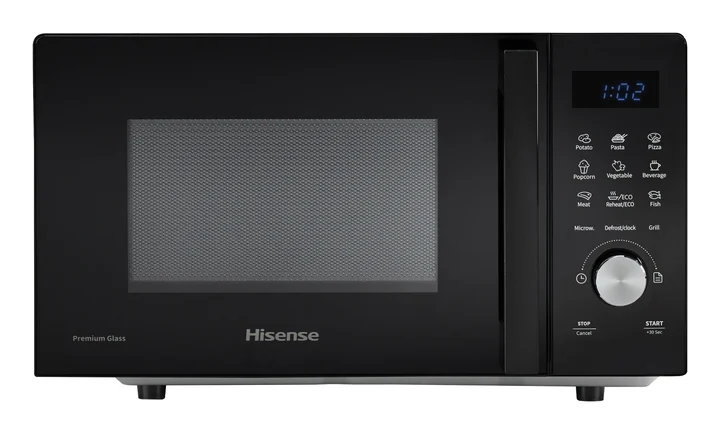 Hisense - H20MOBSD1HG MWO+Grill 20L Türöffnung links LED Display mit Tasten 9 Funktionen max. Leistung 700W Quarzgrill