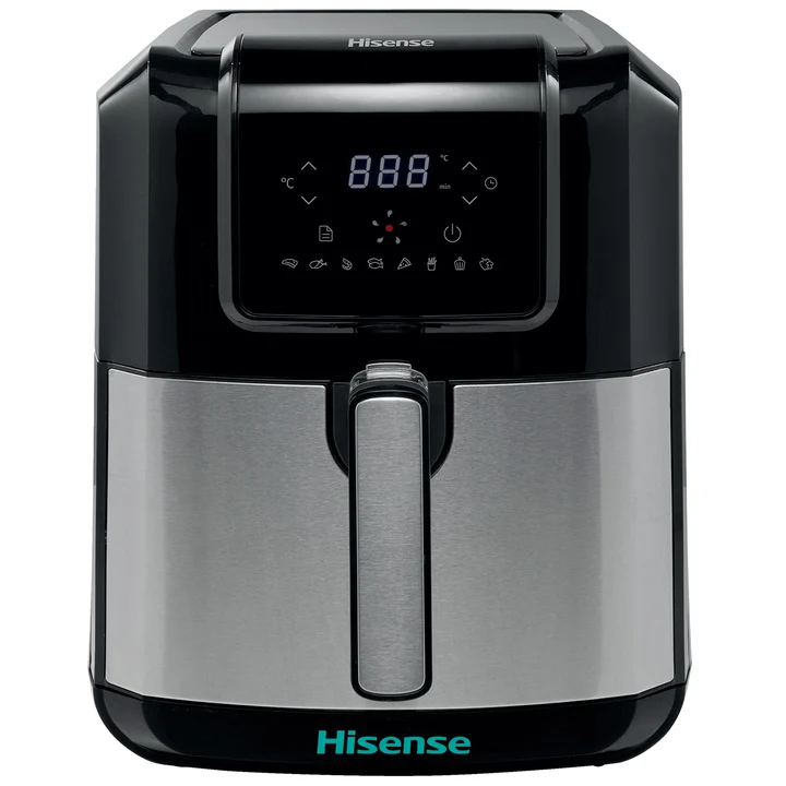 Hisense - Heißluftfritteuse, H06AFBS1S3, Leistung 1700W, Kapazität 5L, mit LED-Display und Touch-Bedienelementen, digital einstellbare Temperatur, BPA- und