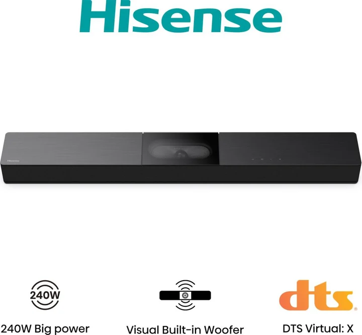 Hisense - HS2000, 2.1 Kanal Soundbar, Visual Built-in subwoofer, 240W max Audio Power,Dolby Audio, DTS Virtual:X, TV Mode, EzPlay