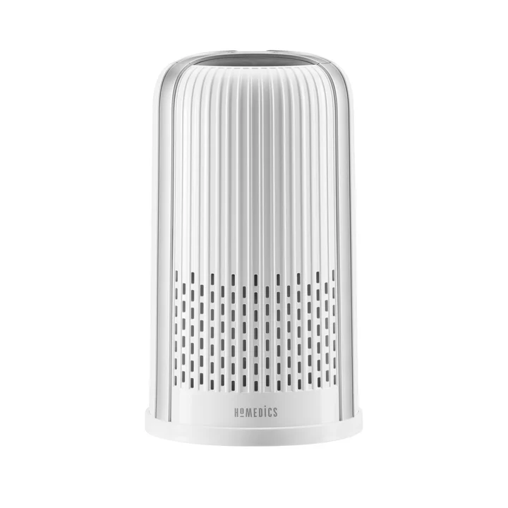 HoMedics - TotalClean 4-in-1 Tower Luftreiniger, 360-Grad HEPA-Filterung für Allergene, Staub und Hautschuppen mit Ionisator für Haus, Büro und Desktop,