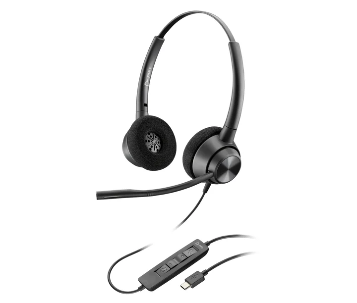 HP EncorePro 310 USB-A Mono-Headset, Anrufe/Musik, 55 g, Kopfhörer, Schwarz (Kabelgebunden, USB-C), Office Headset, Schwarz