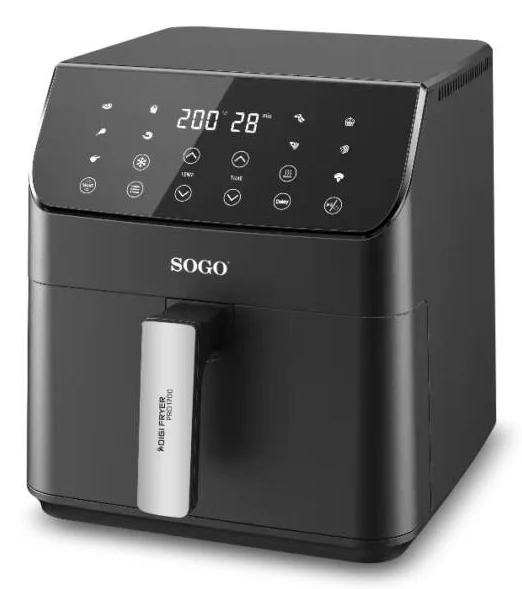 Human Technology FRE-SS-10890 Heissluft-Fritteuse 1700W Überhitzungsschutz, Timerfunktion, mit, Fritteuse, Schwarz, Silber