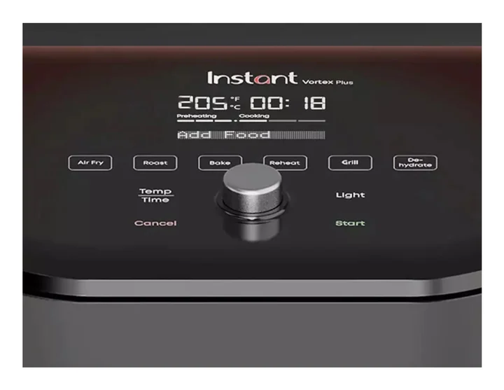 Instant Pot - Vortex Plus mit ClearCook - 5.7L Digitale Heißluftfritteuse, Schwarz, 6-in-1 Smart-Programme - Frittieren, Backen, Braten, Grillen, Dehydrieren,
