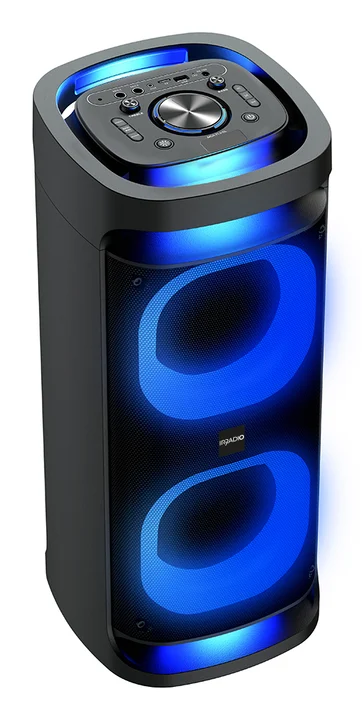 IR-PS80 OMNIA4-Sound, Party-Lautsprecher mit RGB-LED (3.40 h), Bluetooth Lautsprecher, Schwarz