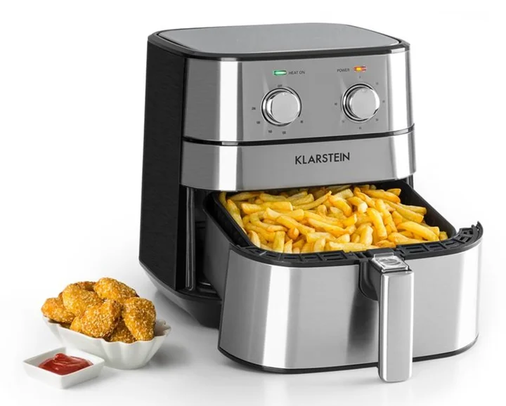 itteuse, 1700 Watt, 5,4 Liter Volumen, Temperatureinstellung, Timer, spülmaschinenfeste Teile, fettarmes, zeitsparendes Frittieren, Edelstahl, silber