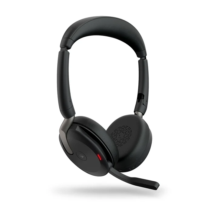 Jabra - Evolve2 65 Flex - Schnurloses Stereo-Bluetooth-Headset mit geräuschunterdrückender ClearVoice Technologie und hybrider ANC - mit führenden