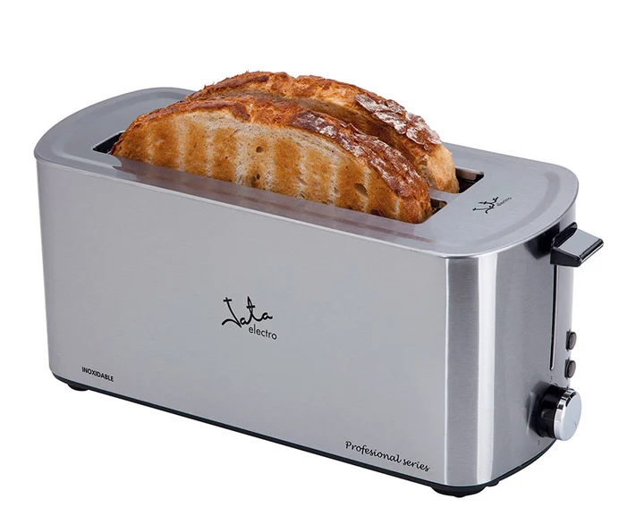JATA - TT1046 Laro Lang-Toaster mit zwei Scheiben, Edelstahl, Grau