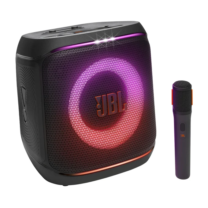 JBL - Partybox Encore 2, Kabelloser Bluetooth-Party-Lautsprecher mit kabellosem Mikrofon, 15 Stunden Spielzeit, IPX4 spritzwassergeschützt, Pro Sound mit