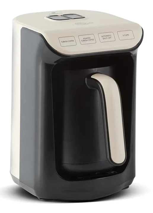 KARACA - Hatır Roast Türkische Kaffeemaschine Creme 5 Tassen Kapazität Viel Schaum,535W,Sprachwarnsystem,;Lichtwarnsystem, Messlöffel, Einfache Reinigung