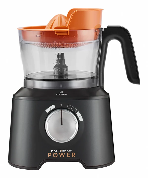 KARACA - Mastermaid Power Max 11 in 1 Küchenroboter Glänzend Schwarz 2500 W, Black, Fassungsvermögen, Hackens, Mixens, Mahlens, Reibens, Schneidens