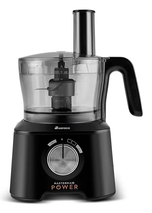 KARACA - Mastermaid Power Max 11 in 1 Küchenroboter, Schwarz-Silber Matt, 2500 W