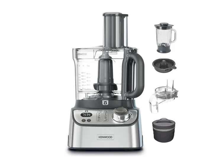 Kenwood - MultiPro XL Weigh+ FDM72.990SS Kompakt-Küchenmaschine mit integrierter Waage & Timer, ExpressDice, 3 l Arbeitsbehälter, Variable Geschwindigkeit,