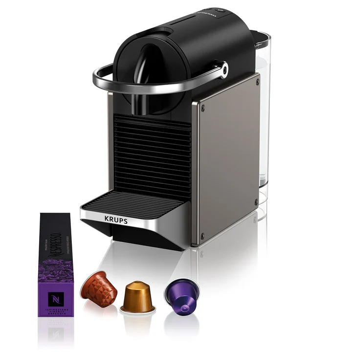 Krups XN306TK Nespresso Pixie Titan Espressomaschine 2 Längen automatische Abschaltung 1260 W 0,7 Liter Kaffeeautomat