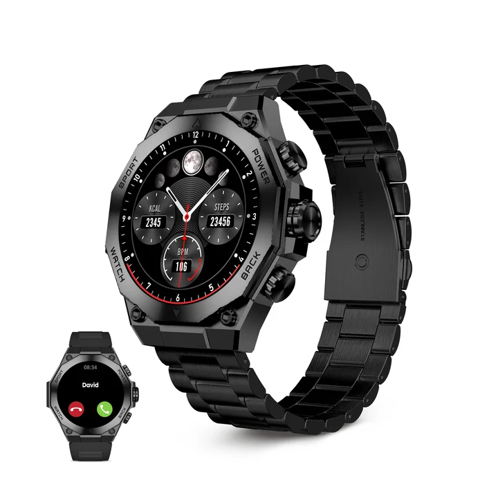 Ksix Titanium Reloj Smartwatch con Pantalla Amoled 1.43' con 2 Correas