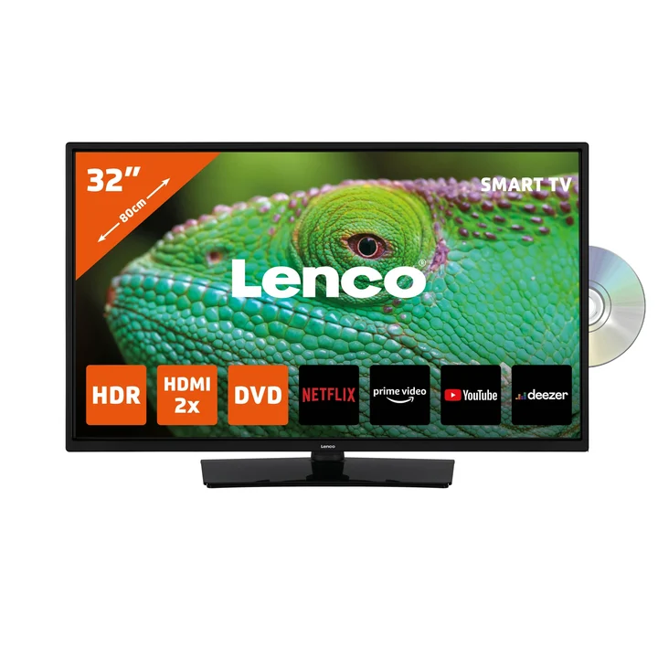 Lenco DVL-3273BK (V2) - 32-Zoll Smart-TV mit integrierter DVD-Player, schwarz