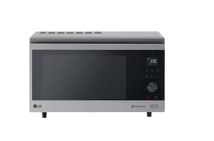 LG - Electronics MJ 3965 ACS Mikrowelle / 54.4 cm/Garprogramme mit Gewichtsautomatik/schwarz mit Edelstahl-Akzente