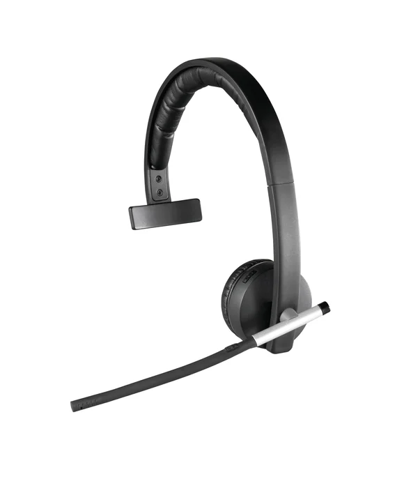 Logitech - H820e Kabellose Kopfhörer mit Mikrofon, Bluetooth, Mono-Headset, Rauschunterdrückung, Flip-Stummschalter, Bedienelemente, LED-Anzeige, USB-Anschluss,