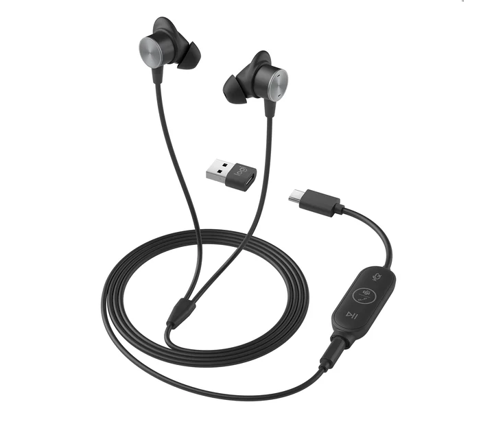 Logitech - Zone Wired Graphite LOGI Zone Wired Earbuds Teams - EMEA One Size