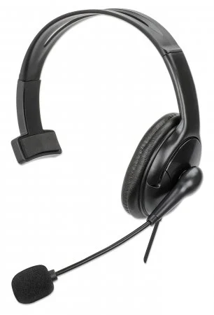 Manhattan Mono Over-Ear Headset (USB), Reversible Microphone Boom (padded)