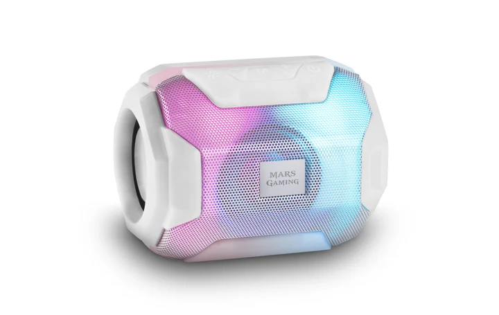 Mars Gaming - MSBAX, 10W Bluetooth-Lautsprecher, RGB Flow-Beleuchtung, Ultra-BASS-Treiber, Bluetooth 5.0, USB/MicroSD/FM-Radio, 8 Stunden Akkulaufzeit, Kompakt und