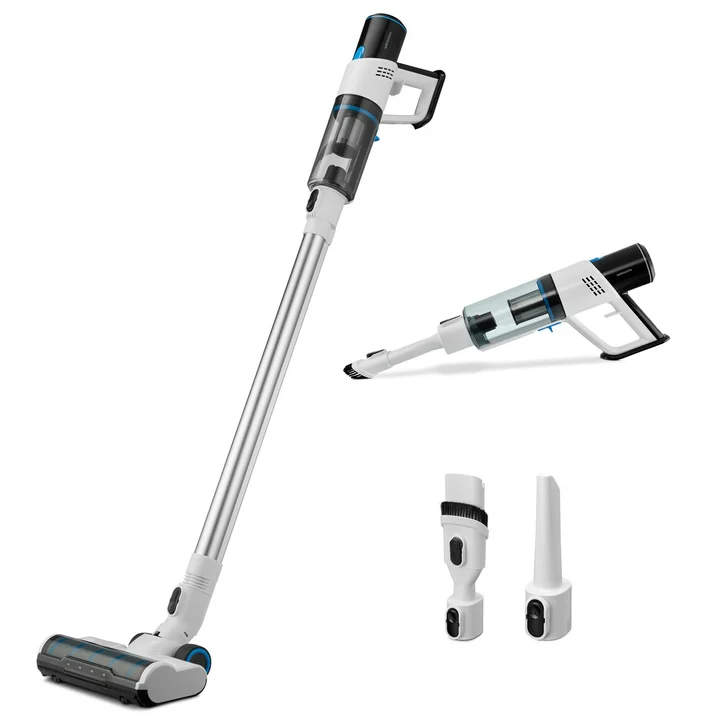 MEDION - P250 Stabstaubsauger (kabellos, beutellos, Zyklon-Technologie, 250 Watt, 2in1 Stielstaubsauger und Handstaubsauger mit Akku, Staubsensor, HEPA H13,