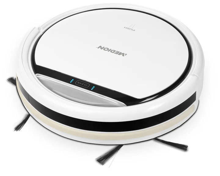 MEDION - Saugroboter mit Wischfunktion (90 Min. Laufzeit, 2in1 Saug und Wisch Roboterstaubsauger für Hartböden, Teppiche, Fliesen, Laminat, Tierhaar optimiert,