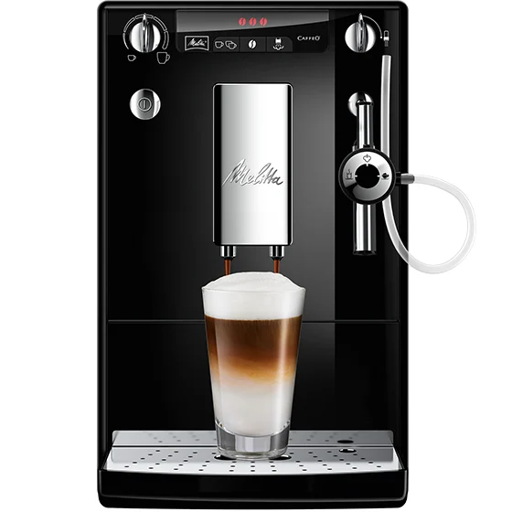 Melitta - Caffeo Solo & Perfect Milk - Kaffeevollautomat - mit Milchsystem - Milchaufschäumer - 3 stufig einstellbare Kaffeestärke - Schwarz (E957-201)