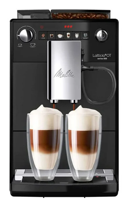Melitta - Latticia OT - Kaffeevollautomat mit Milchsystem, Kaffeemaschine mit Mahlwerk für z. B. Kaffee oder Cappuccino, schwarz