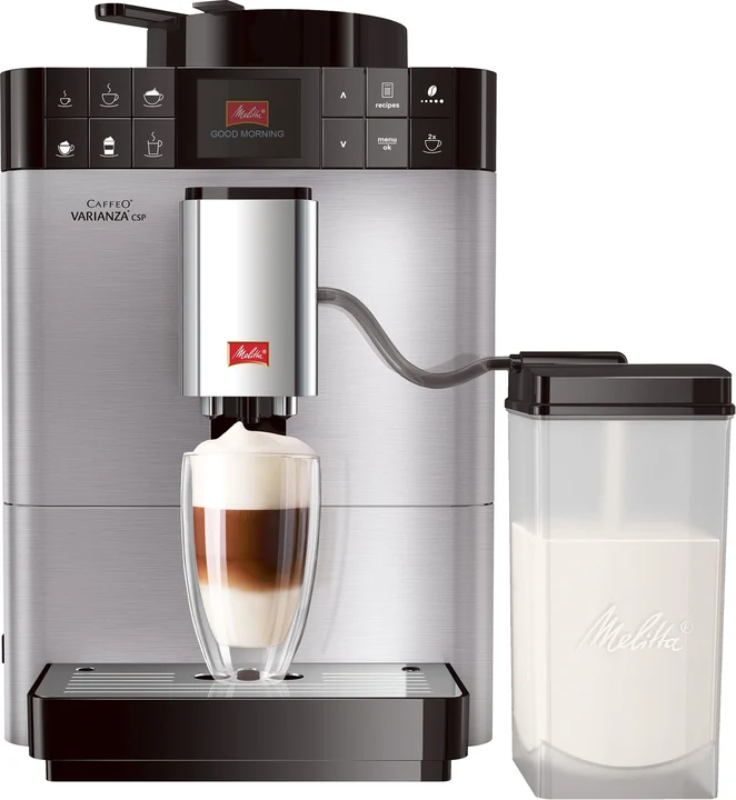 Melitta Varianza CSP, Espressomaschine, 1,2 l, Kaffeebohnen, Eingebautes Mahlwerk, 1450 W, Metallisch