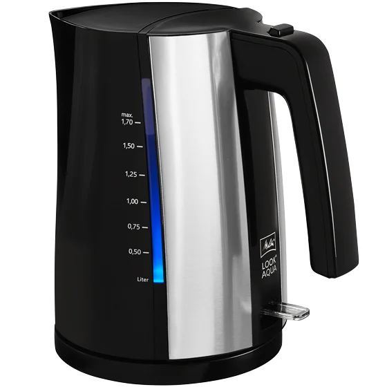 Melitta - Wasserkocher -  - Look Aqua 1026-02 BK SST, Mit Automatischer Endabschaltung, Verdecktem Heizelement Und Ãœberhitzungsschutz, 1,7 L, 2400 W