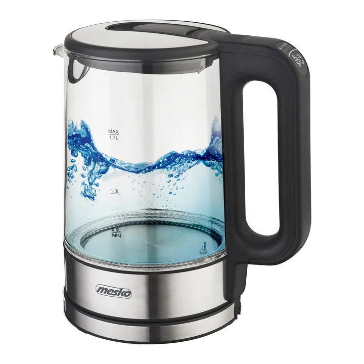 Mesko MS 1301 Wasserkocher 1,7 L - 2200 W mit Temperaturregelung & Warmhaltefunktion, Schwarz