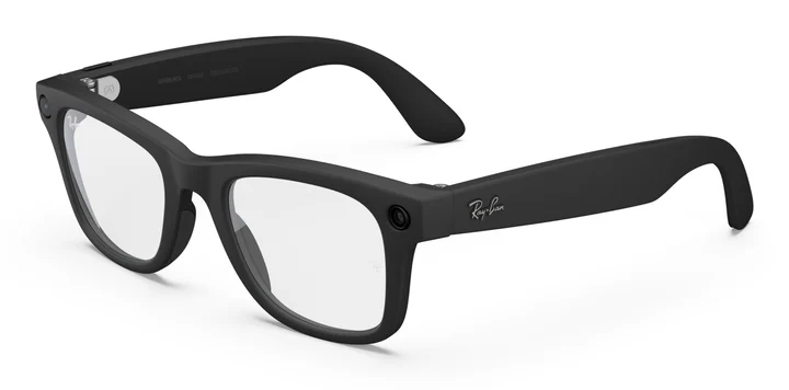 META - RAY-BAN Wayfarer (Standard) Smart Glasses (Gen 2) - Matte Black, Clear
