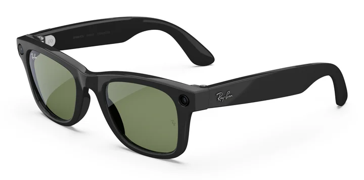 META - RAY-BAN Wayfarer (Standard) Smart Glasses (Gen 2) - Shiny Black, G15 Green