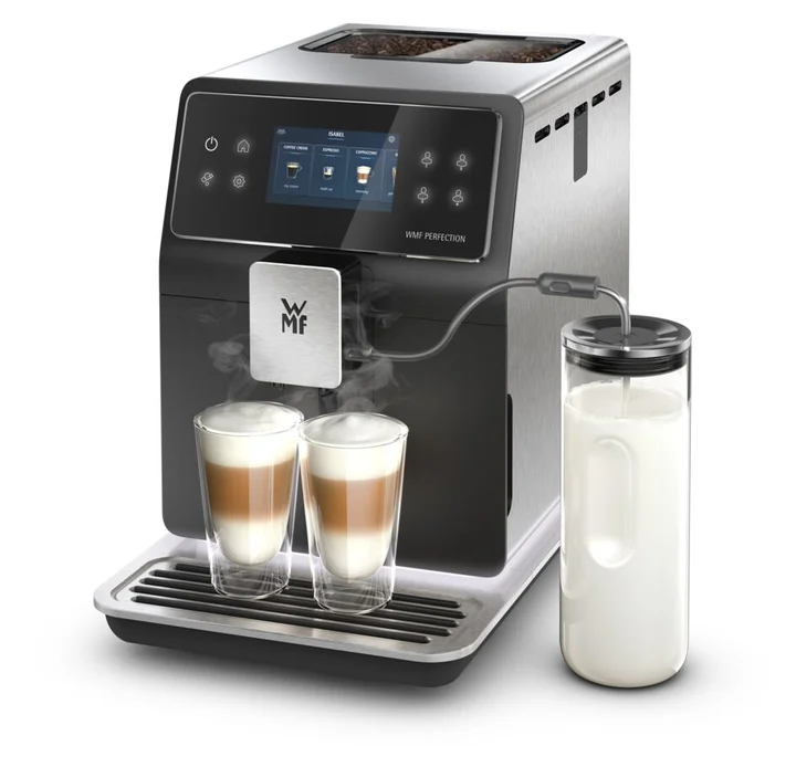 MF Perfection 880L Kaffeevollautomat mit Milchsystem,18 Getränkespezialitäten, Double Thermoblock, Edelstahl-Mahlwerk, Nutzerprofil, 1l Milchbehälter