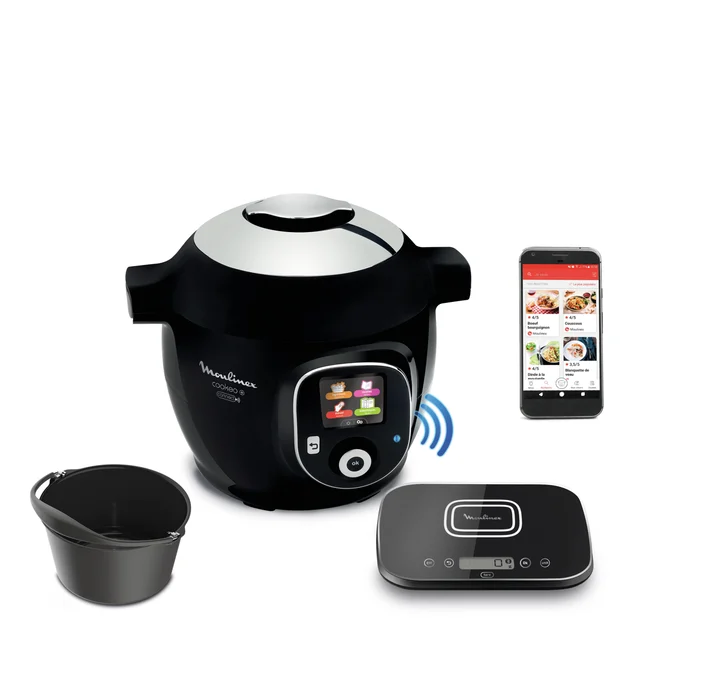 Moulinex - Connect Intelligenter Multikocher, Hochdruck, Waage und Form, inklusive 6 l, 200 Rezepte, 6 Kochmodi, Schritt-für-Schritt-Anleitung, Mein Cookeo