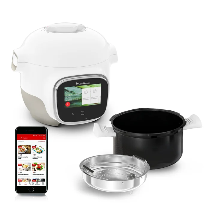 Moulinex - Multicuiseur intelligent  Cookeo Touch WiFi Mini CE922110 900 W Blanc
