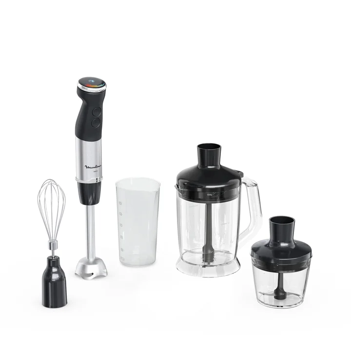 Moulinex - Quickchef+, Stabmixer, Technologie mit Powelix-Klingen, Leistung 1000 W, Mixer mit Schnellmischung und leisem Modus, spülmaschinenfest, DD67L8