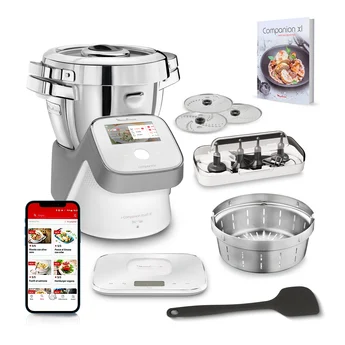 Moulinex - Robot cuiseur  I-Companion Touch XL HF938E00 1550 W Blanc et Argent
